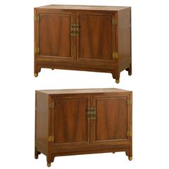 Vintage Pair of Walnut Cabinets by Baker, Choice of Lacquer Finish
