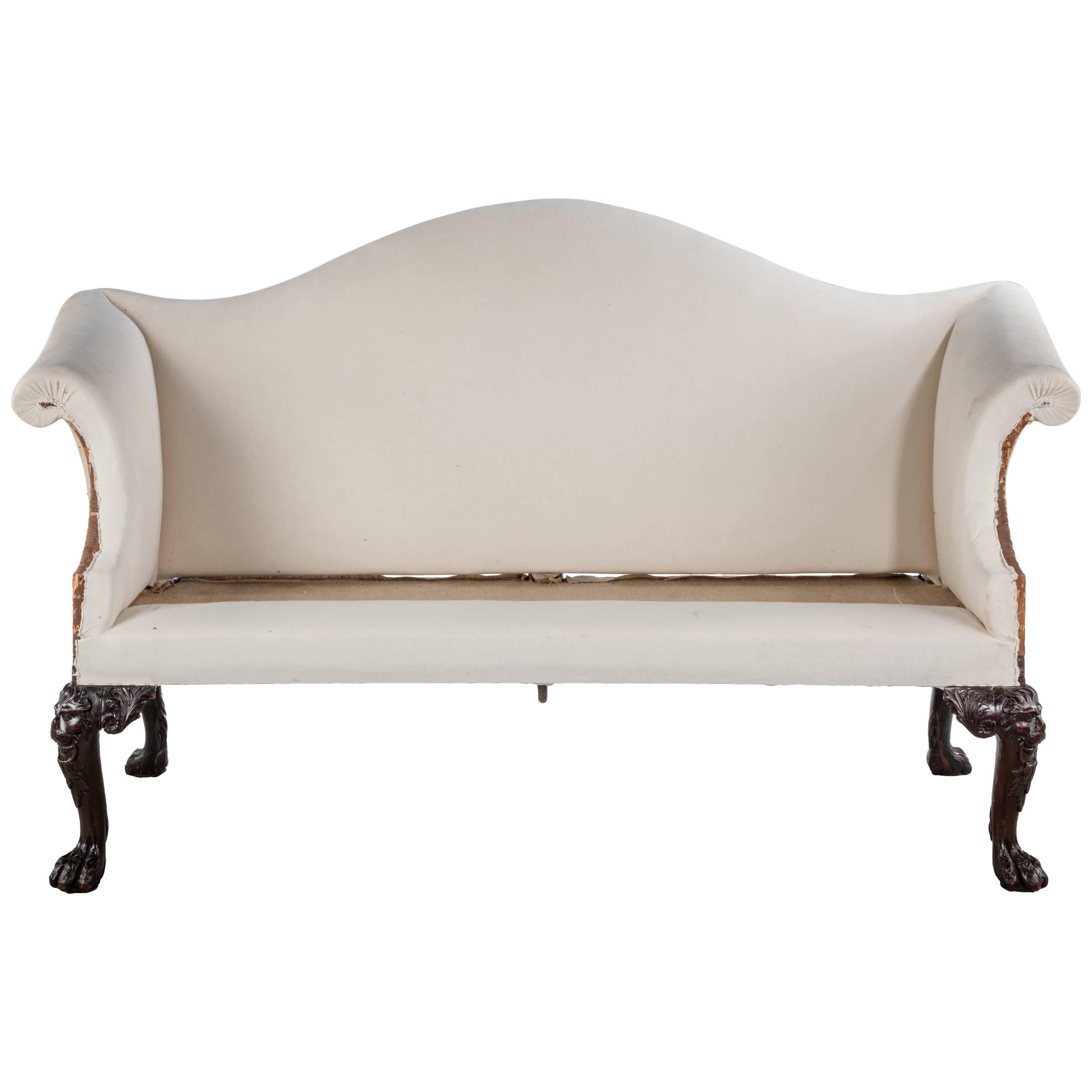 Mid-19th Century Mahogany Framed Two-Seat Sofa