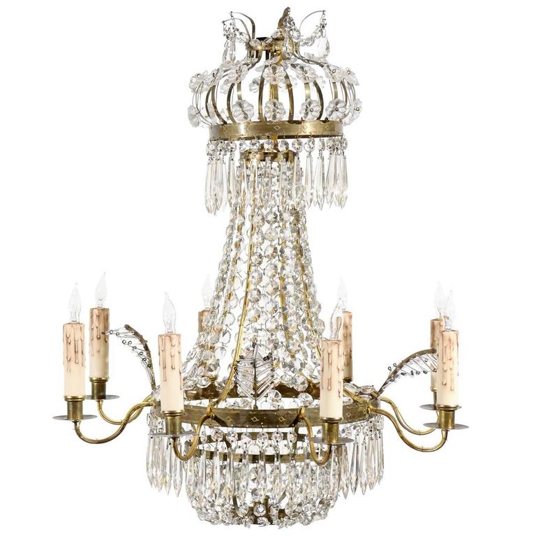 Petite Swedish Chandelier with Six Lights, circa 1850 For Sale at 1stdibs