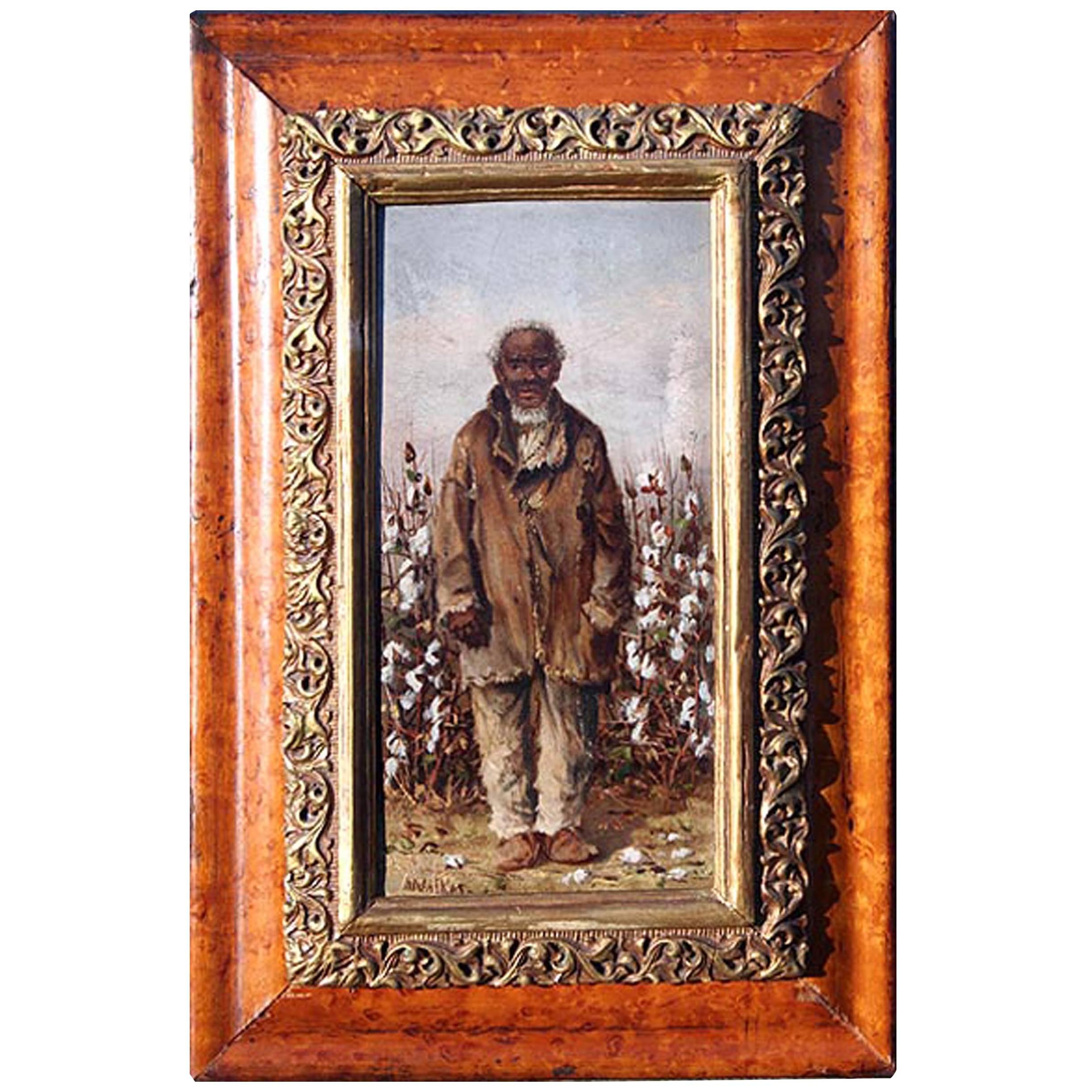 Painting of a Cotton Picker by William Aiken Walker For Sale