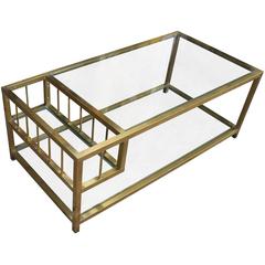 Brass and Glass Mastercraft Style Coffee Table