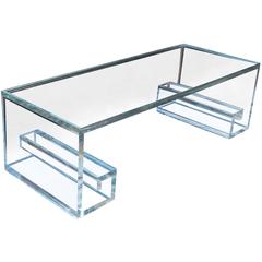 Greek Key Lucite Coffee Table