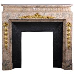 19th Century Napoleon III Style Fireplace with Gilded Bronze Ornaments