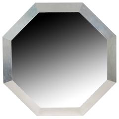 Silver Wood Frame Octagonal Mirror