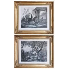 Pair of Early 19th Century Sporting Prints After Carle Vernet in Period Frames