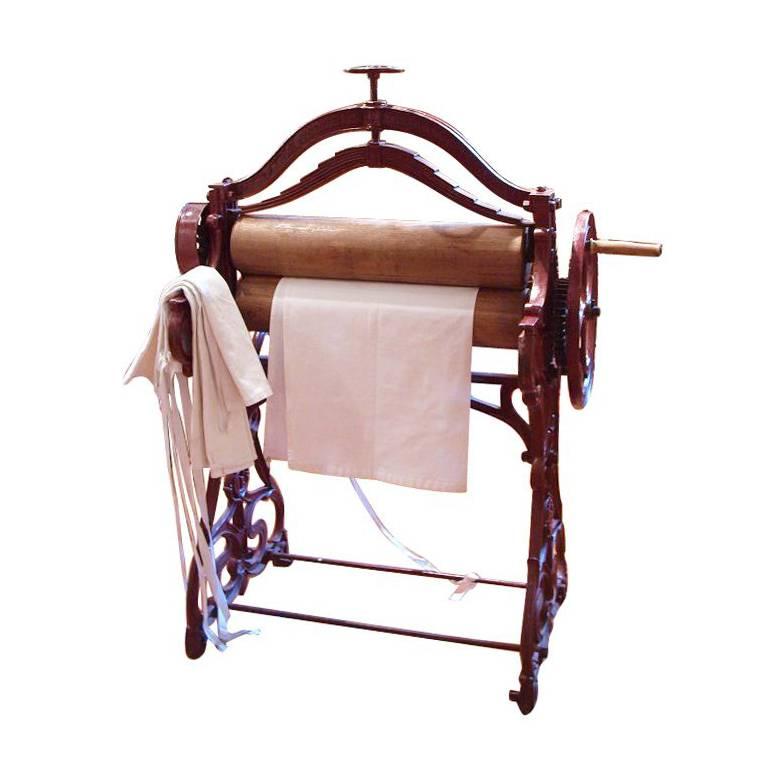 Art Nouveau Cast Iron Mangle For Sale