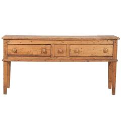 Antique 18th Century Irish Three-Drawer Console Table or Sideboard