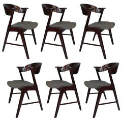 Kai Kristiansen dining chairs, Brazilian Rosewood. Rare compass style.