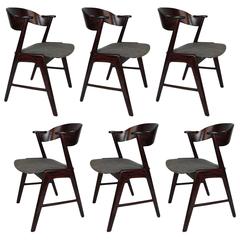 Kai Kristiansen dining chairs, Brazilian Rosewood. Rare compass style.