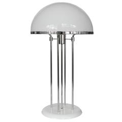 Modernist Chrome and Acrylic Dome Table Lamp
