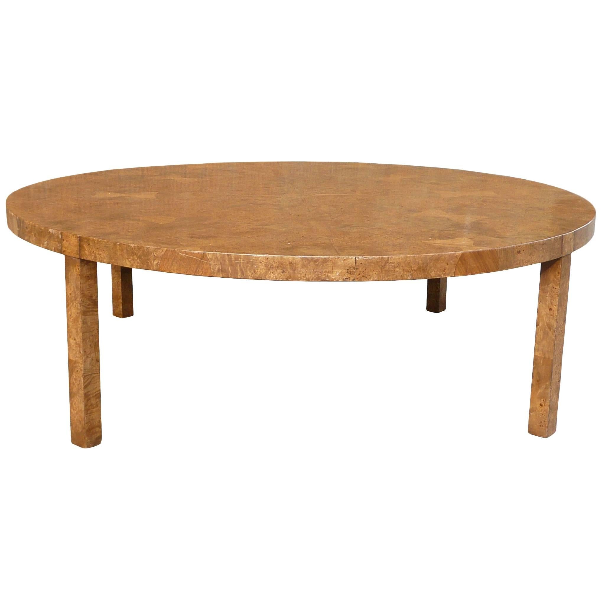 Hollywood Regency Burl Wood Coffee Table