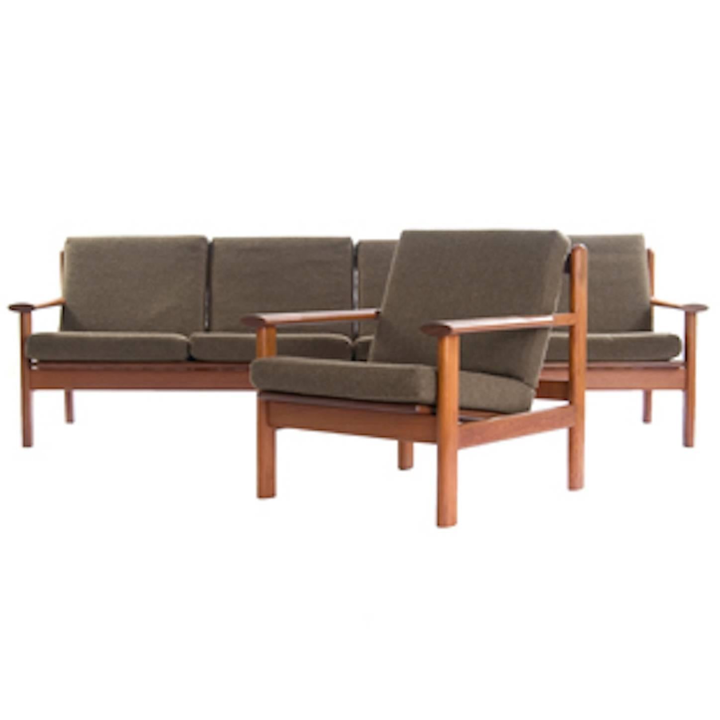 Danish Modern Sofa and Lounge Chair