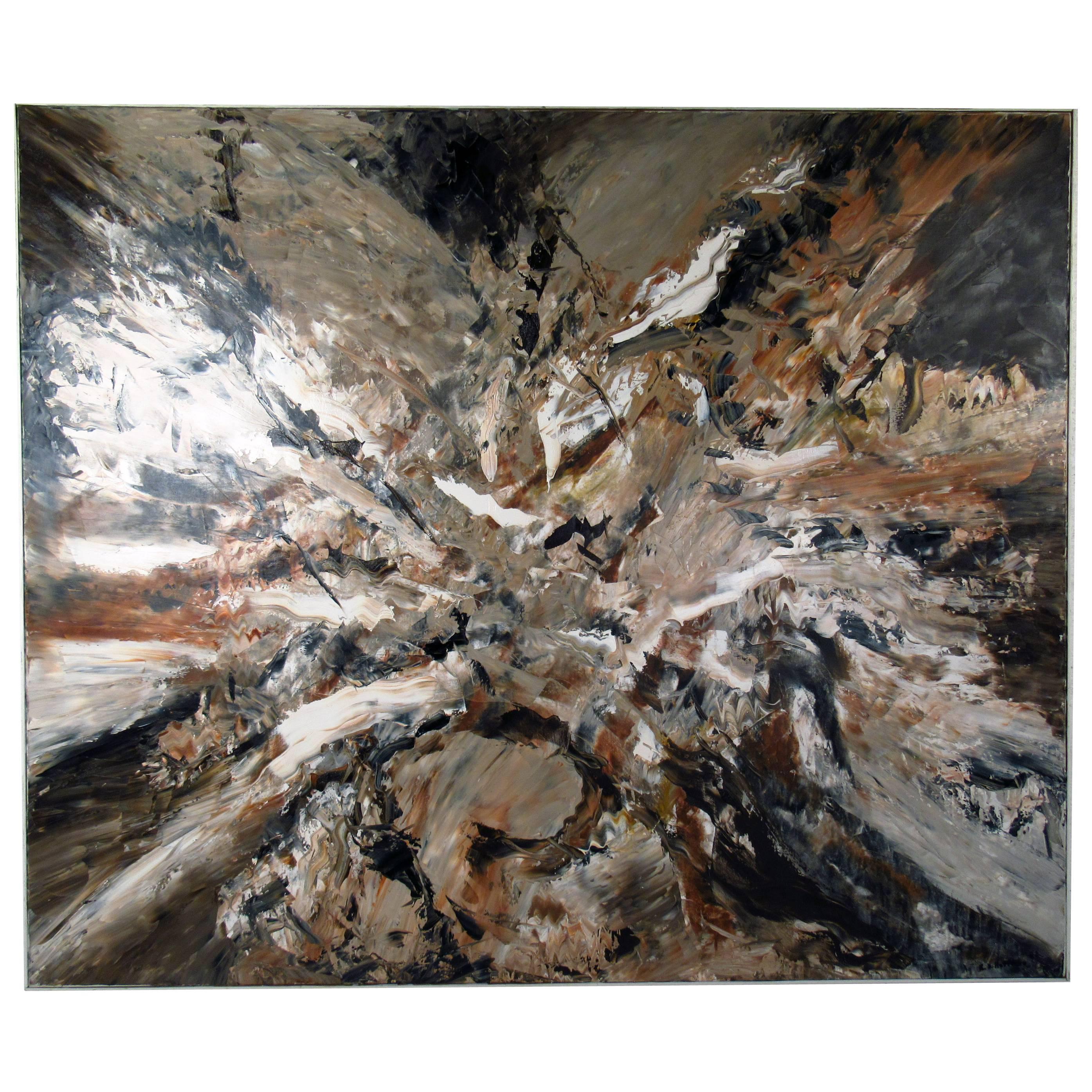 Grande peinture abstraite à l'acrylique signée « R.H. Hoffman 1982"" en vente