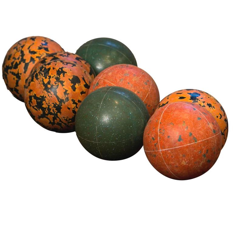 Set of Eight Vintage Italian Bocce Balls at 1stdibs