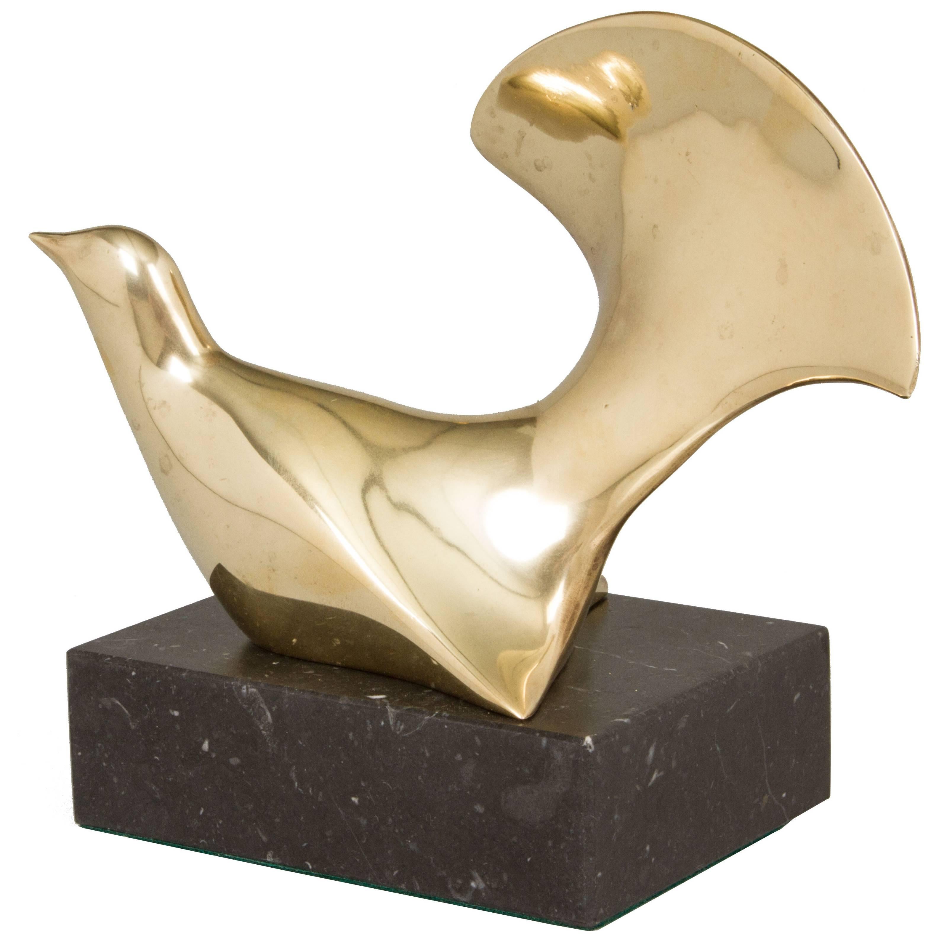 Abstract Bronze Sculpture of a Bird For Sale
