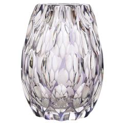 Skandinavische moderne Vase aus geätztem Kristall von Elis Bergh für Kosta