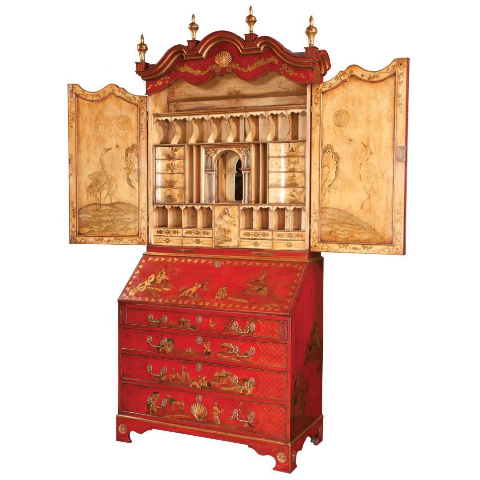 Queen Anne Chinoiserie Secretary For Sale