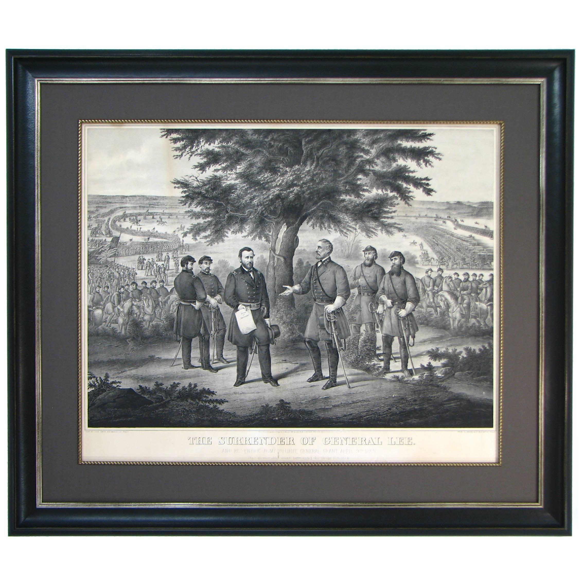 "The Surrender of General Lee" 1868 Engraving by John McRae