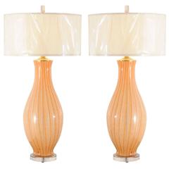 Fabulous Pair of Large-Scale Blown Murano Lamps 9