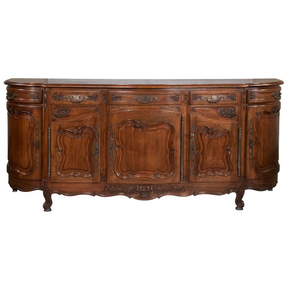 Country French Walnut Buffet For Sale
