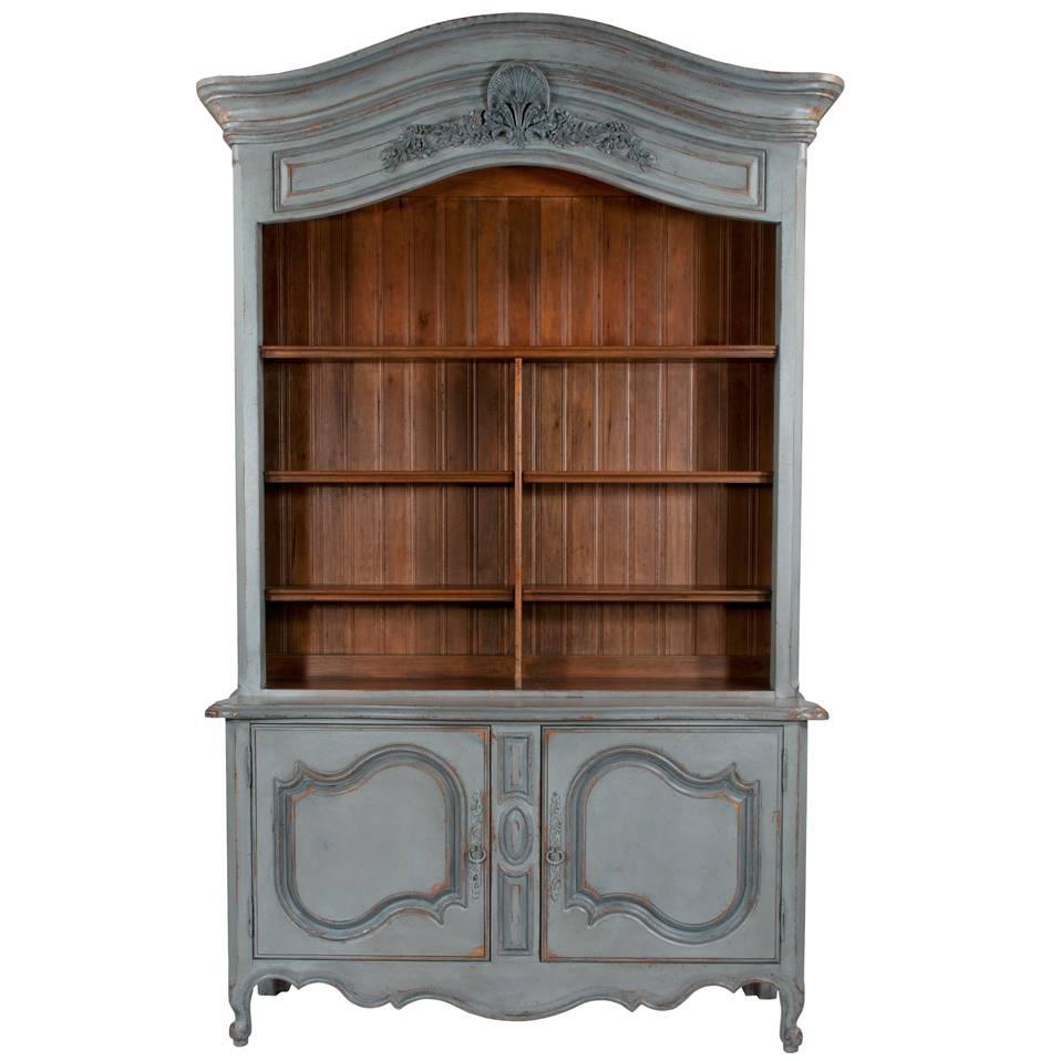 Country French Two-Part Cabinet For Sale