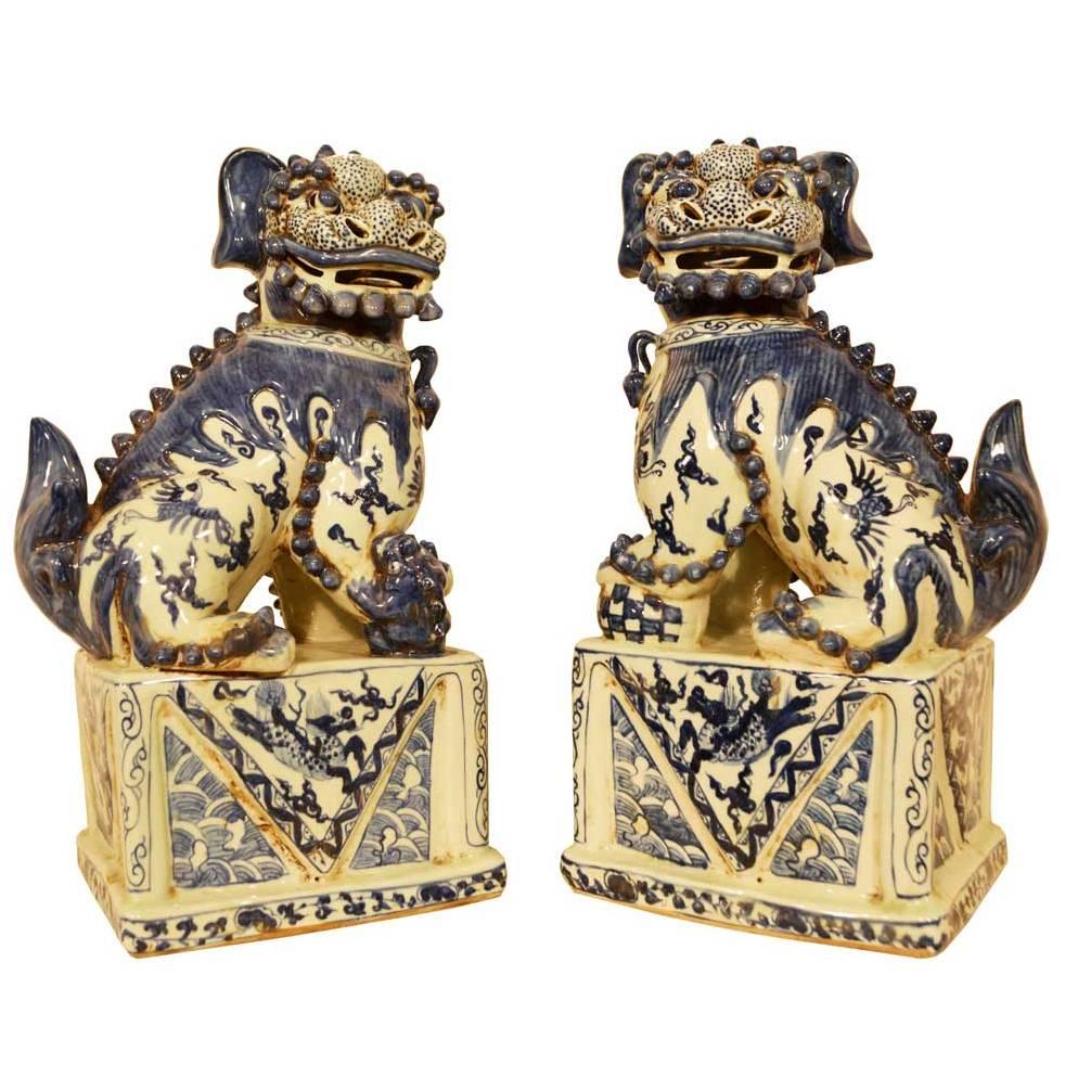 Pair of Chinese Foo Dogs For Sale
