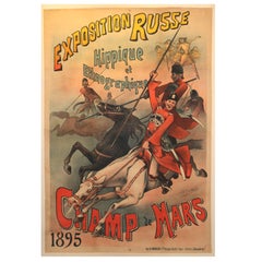 Original Antique Russian Exhibition Advertising Poster, Exposition Russe 1895