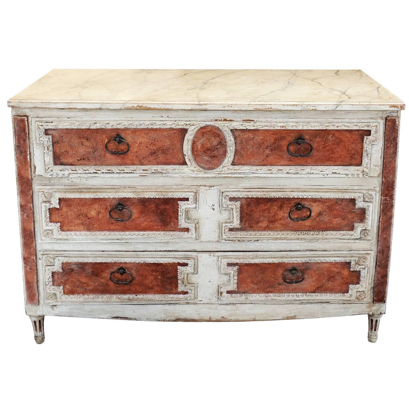 18th Century Neoclassical Painted Italian Commode/Chest of Drawers, circa 1780 For Sale