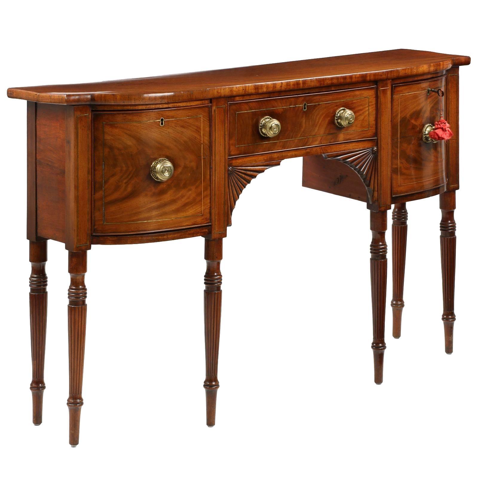 Petite English Regency Mahogany Antique Sideboard, circa 1825