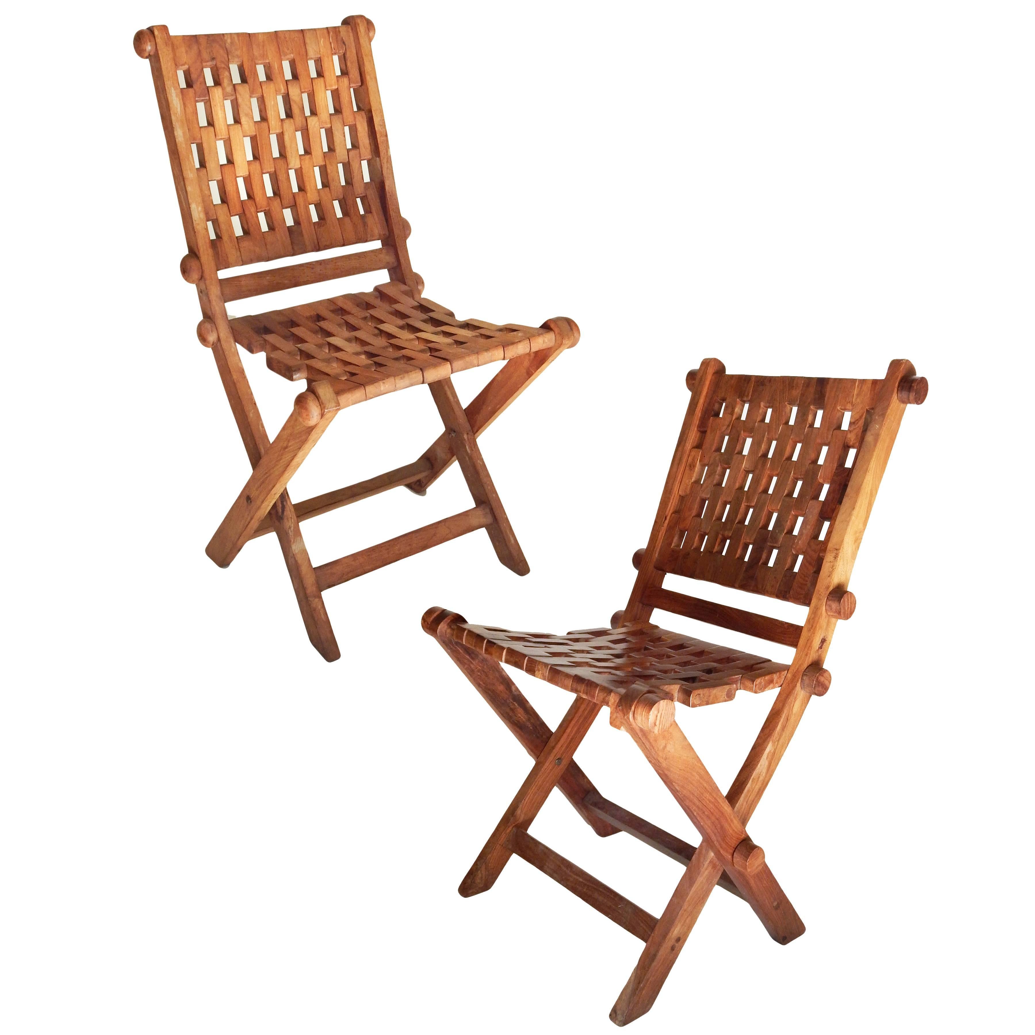 Great Pair of Handmade Folding Chairs