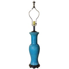 Large Aldo Londi for Bitossi Blue Italian Table Lamp