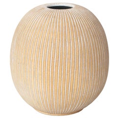 Scandinavian Modern Partial Glazed Ceramic Vase by Edgar Bockman