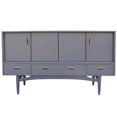 French Blue and Grey Sideboard with Brass Hardware