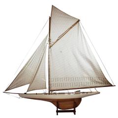 Monumental Early 20th Century Wooden Pond Yacht c. 1940-1960s