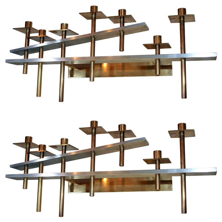 Candelabra Wall-Mounted Mid Century Modern Architectural For Sale