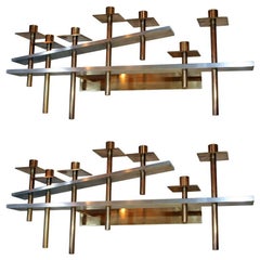 Candelabra Wall-Mounted Mid Century Modern Architectural