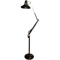 Vintage 55" Luxo Mid-Century Articulated Chrome Standing Lamp by Luxo