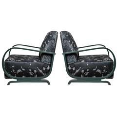 Déco green leather armchairs 7