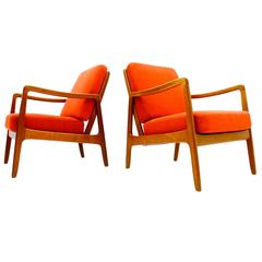 Pair of Ole Wanscher Teak Easy Chairs FD 109, Denmark 1956