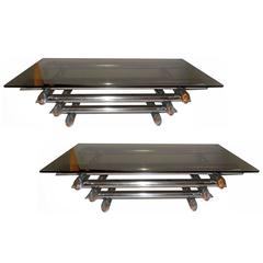 Pair of Willy Rizzo Style Coffee Tables