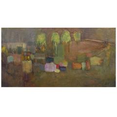 Mid-century "American Abstract" Oil on Canvas Painting