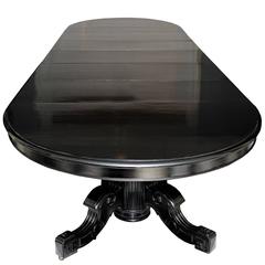 Large French Ebonized Extending Dining Table, circa 1860 8