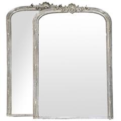 Antique Pair of Grand 19th Century French Louis Philippe Silver Gilt Mirrors
