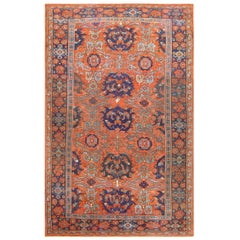Antique 18th Century Turkish Smyrna Oushak Rug. Size: 10 ft 5 in x 15 ft 5 in