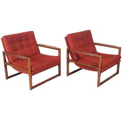 Vintage "Cube" Lounge Chairs by Milo Baughman