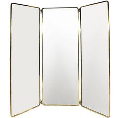 1930s Full Length Brass Folding Mirror