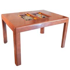 Vintage Karl Springer Goatskin Backgammon Table