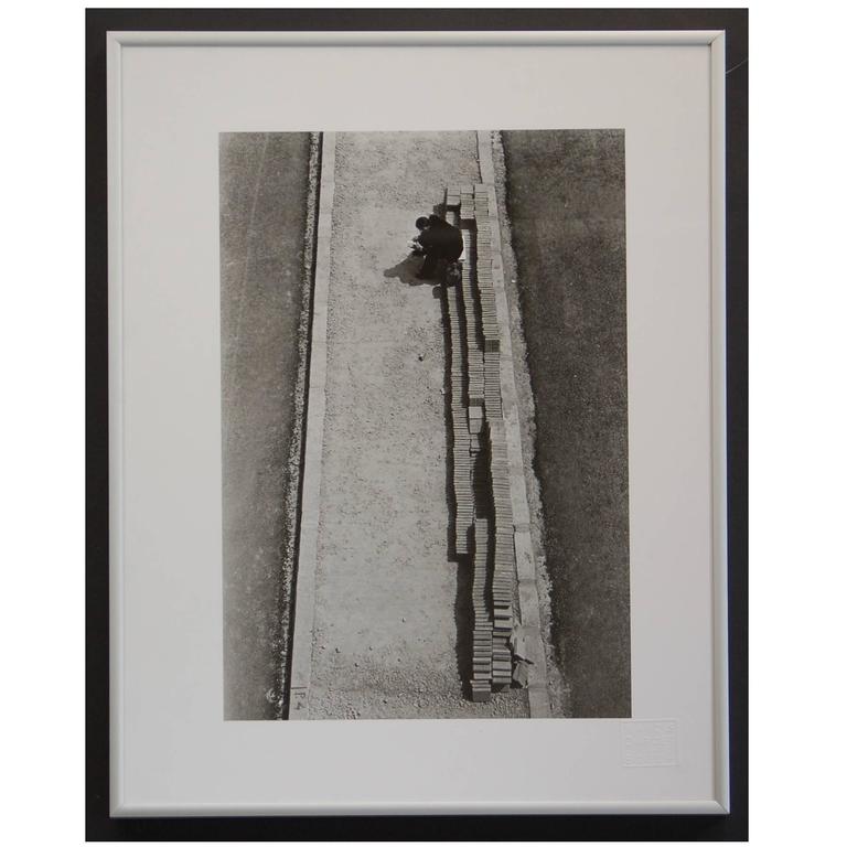 Black and White 1960s Photography, Reader on Bricks For Sale