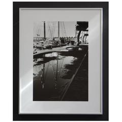 Black and White 1960s Photography, Boat Reflections 2
