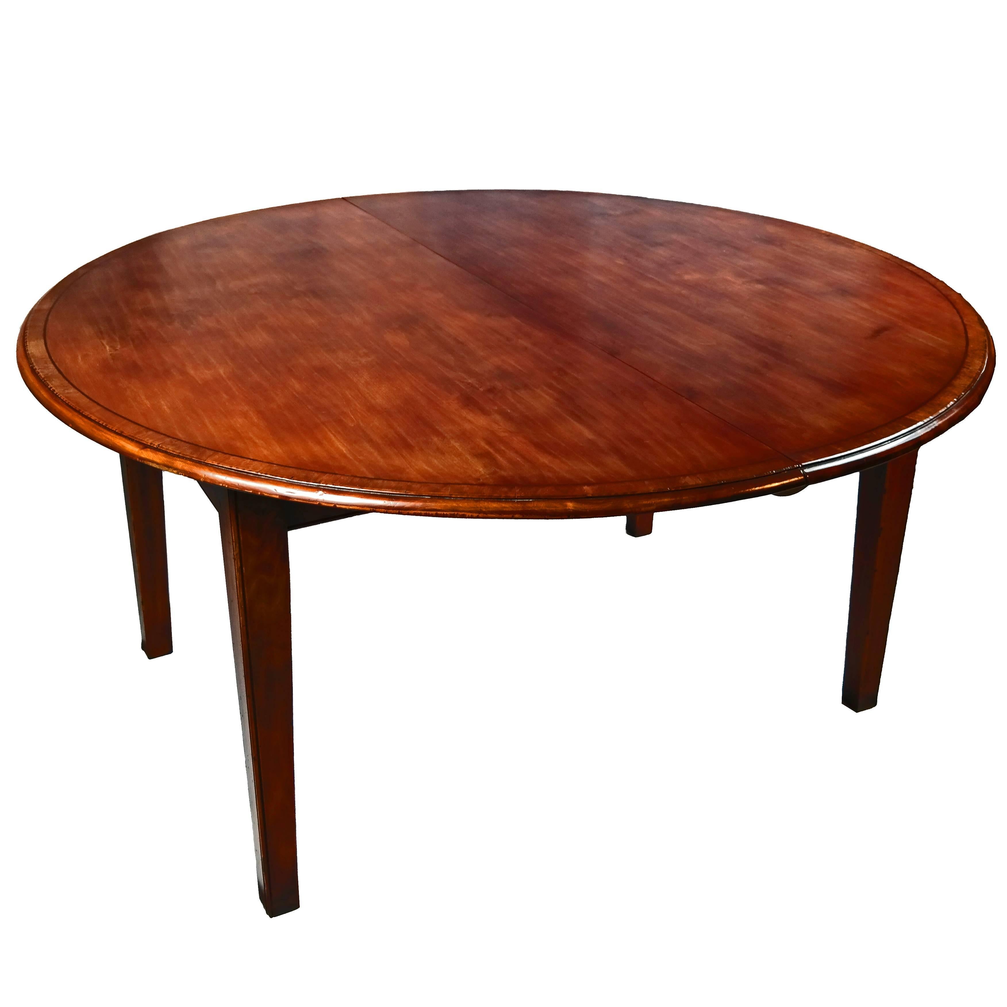 Round Cherry Yewwood-Banded Dining Table